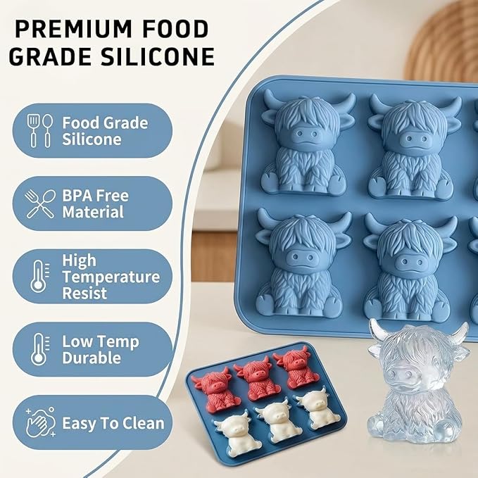 Mini Highland Cow Ice Cube Mold - Image 4
