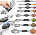 Magnetic Measuring Spoons Set of 8 | Heavy Duty 304 Stainless Steel, Triple by Abtrino