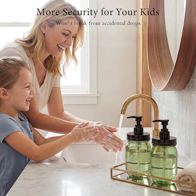 Amolliar Plastic Mason Jar Soap Dispenser - Image 5