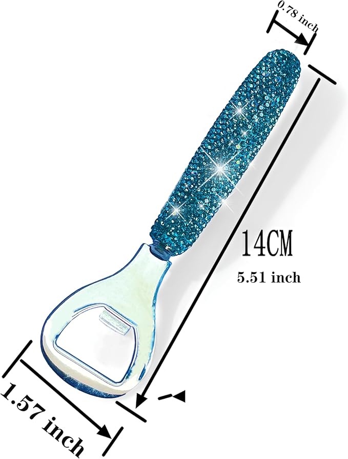 Handcrafted Blue Crystal Bling Beer Opener – Sparkle Diamond Bottle Openers - Image 7