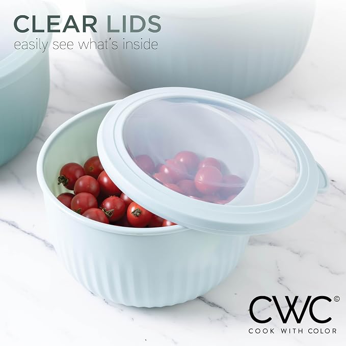 COOK WITH COLOR Prep Bowls with Lids- Wide and Deep Nesting Plastic Small - Image 6