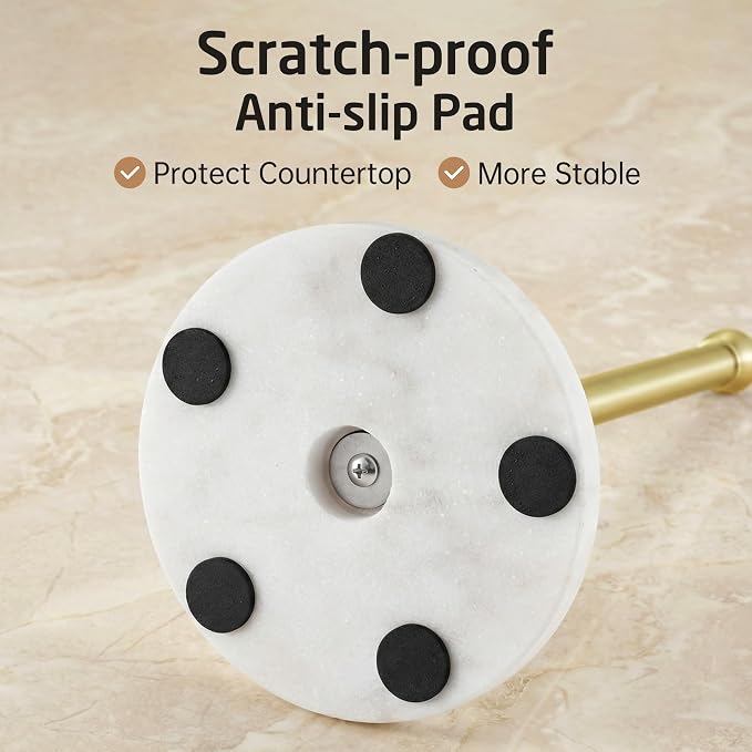 KES Brushed Gold Marble Paper Towel Holder Countertop - Image 6