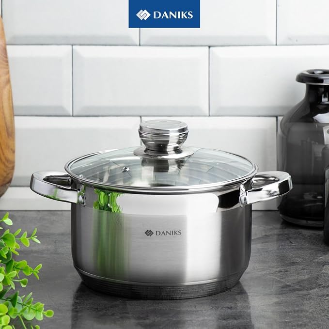 Daniks Standard 7 Quart Stainless Steel Stock Pot - Image 2