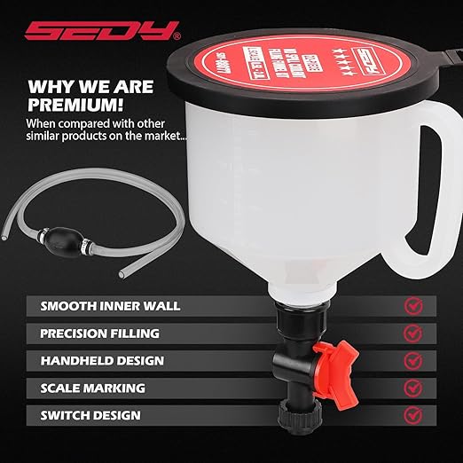 22-Piece No-Spill Coolant Filling Funnel Kit and Siphon Hose Pump, Radiator - Image 7