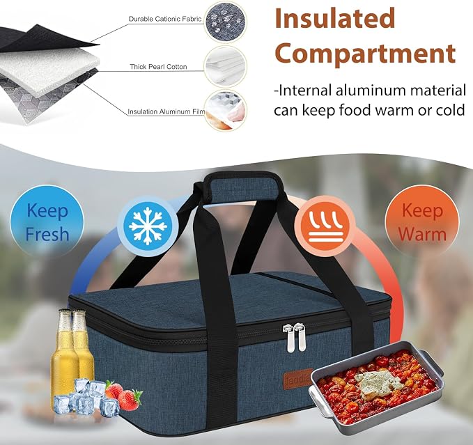 Insulated Casserole Carrier Bag, Expandable Thermal Food Carrier Insulated - Image 5