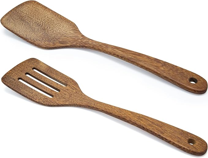 Wooden Spatula for Cooking 12 Inches Wood Spatula Slotted Turner Cooking - Image 7