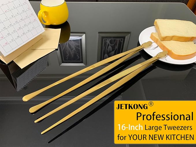 JETKONG 2 Pcs 16-Inch Heavy Duty Cooking Tweezers Extra Large Stainless Steel - Image 4