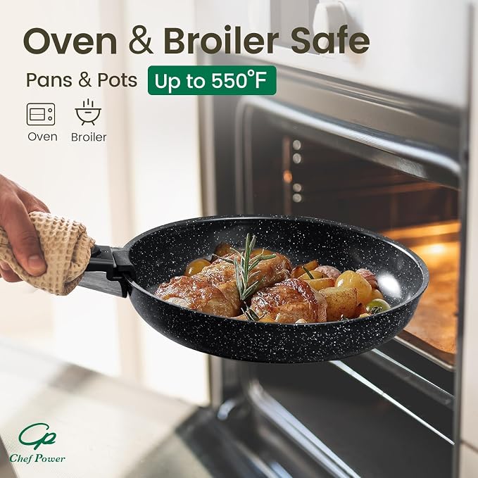 Chef Power Ceramic Nonstick Cookware Set 19 Piece - Image 6