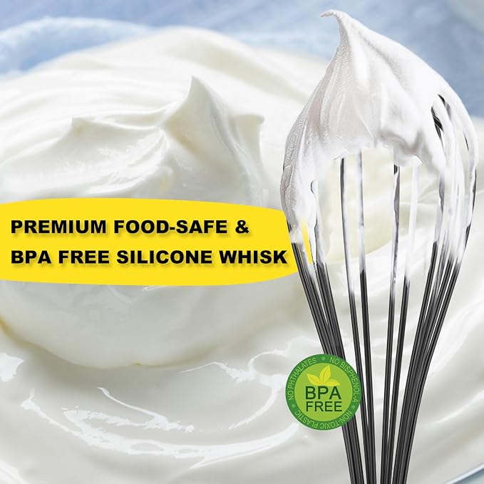 NileHome Silicone Whisk Set 8" 10" Kitchen Whisk Kitchen Wisk Wire Whisks - Image 5