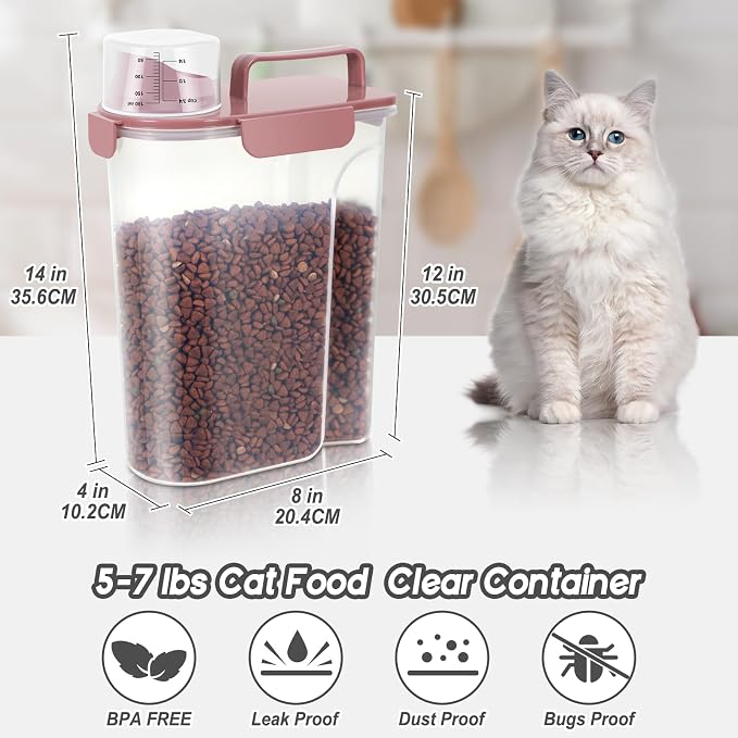 LEAWALK 5Lbs Airtight Cat Dog Food Storage Container - Image 2