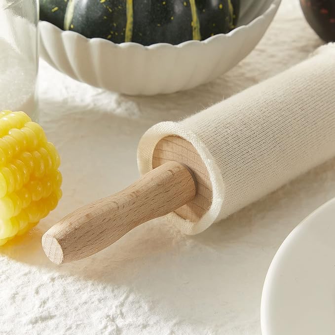 Patelai Set of 8 Rolling Pin Covers 14.96 x 1.97 Inch Cotton White Rolling Pin - Image 5