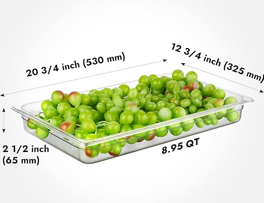 CURTA 6-Pack Full Size 2.5" Deep NSF Polycarbonate Food Pans | Dishwasher & - Image 2