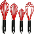 Anaeat Silicone Kitchen Whisk Set of 4, Milk and Egg Beater Blender by Anaeat
