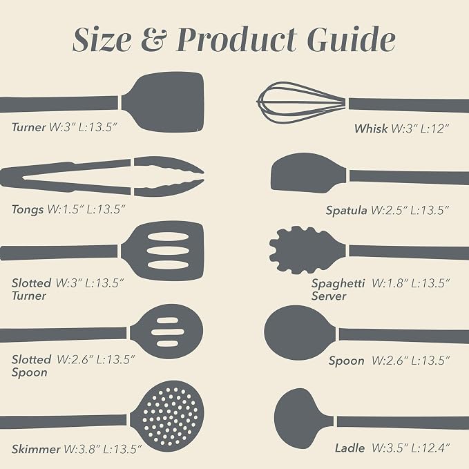 COOK WITH COLOR Silicone Cooking Utensils, Kitchen Utensil Set, Cooking Utensils - Image 6