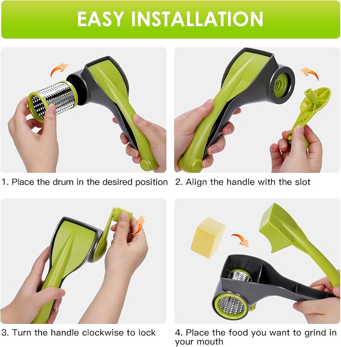 MASTERTOP Cheese Grater, Handheld Rotary Cheese Grater - Image 4