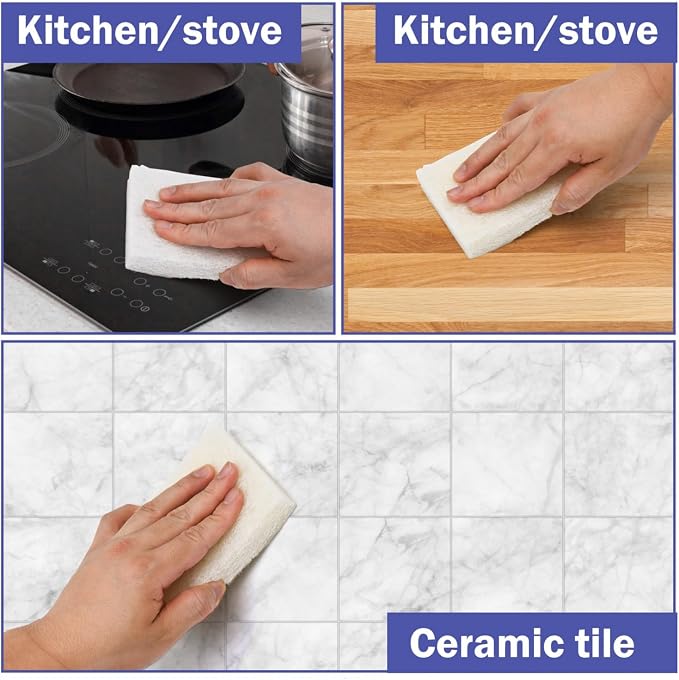 YoleShy Handled Scrubber Set, Non-Scratch Bathroom Scrubbing Pads, Bathtub - Image 5