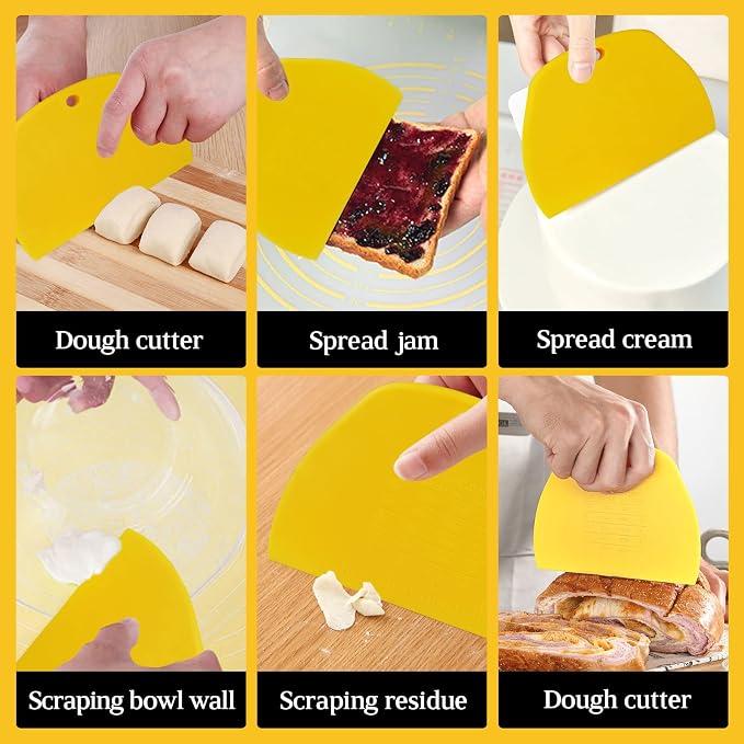 YGDZ Dough Scraper Chopper 2 Pcs, Stainless Steel Dough Cutter - Image 6