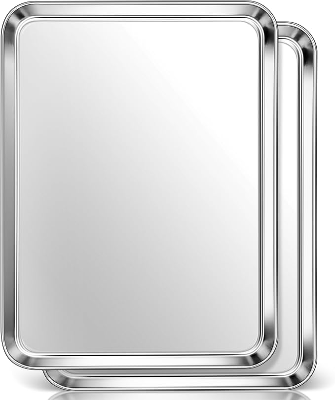 Homikit 2 Pack Baking Sheet, 18” x 13” Stainless Steel Large Cookie Pan Set by Homikit