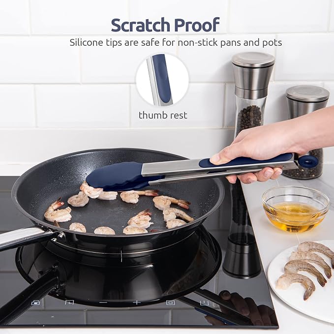 600ºF Heat Resistant Kitchen Tongs: U-Taste 12 inch Large Silicone Cooking Tong - Image 9