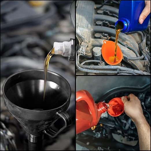 3 Pcs Automotive Funnels Set, Wide Mouth Fuel Funnels, Plastic Long Neck Oil - Image 7
