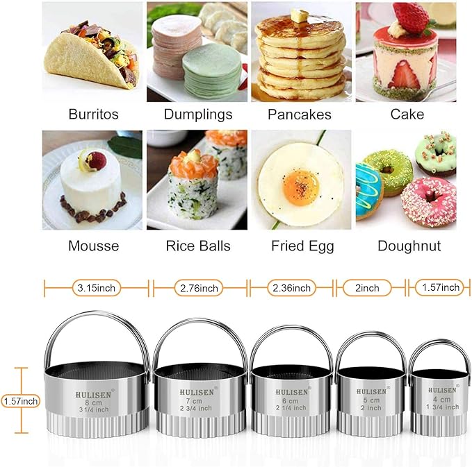 HULISEN Biscuit Cutter Set, Stainless Steel Round Biscuit Cutters - Image 3