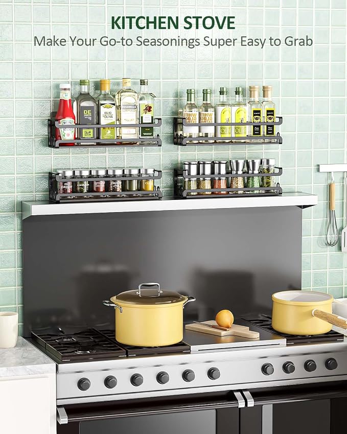 Doakhirmit 4 Pack Wall Mount Spice Rack - Image 6