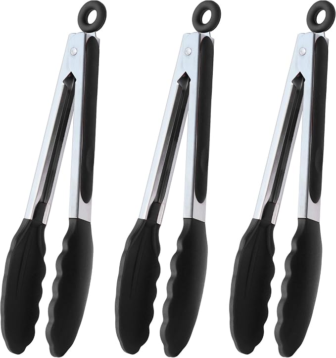 HINMAY Serving Tongs 9-Inch Cooking Tongs by HINMAY