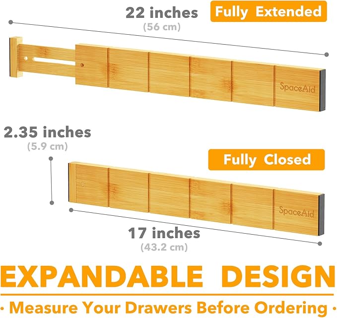 SpaceAid Bamboo Drawer Dividers - Image 4