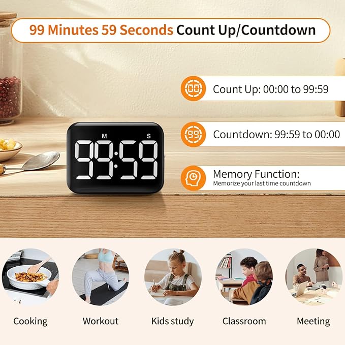 VOCOO Magnetic Kitchen Timer for Cooking - Image 3