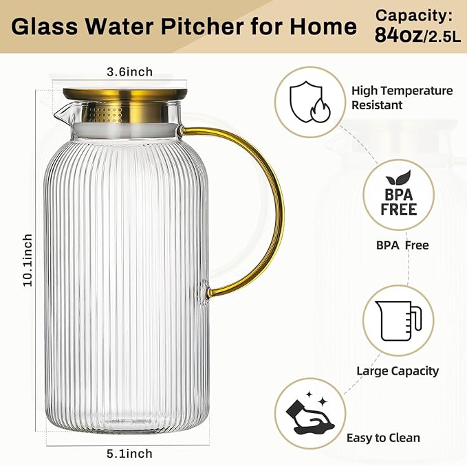 Buaic 2 PACK Glass Pitcher - Image 2