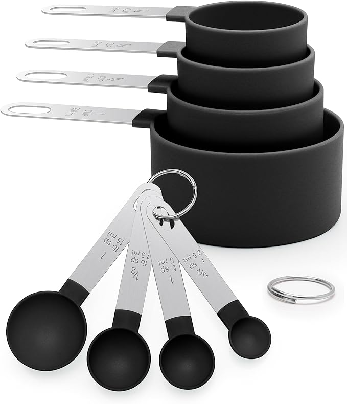 Measuring Cups and Spoons Set of 8 Pieces, nesting measuring cups by JIEJIE