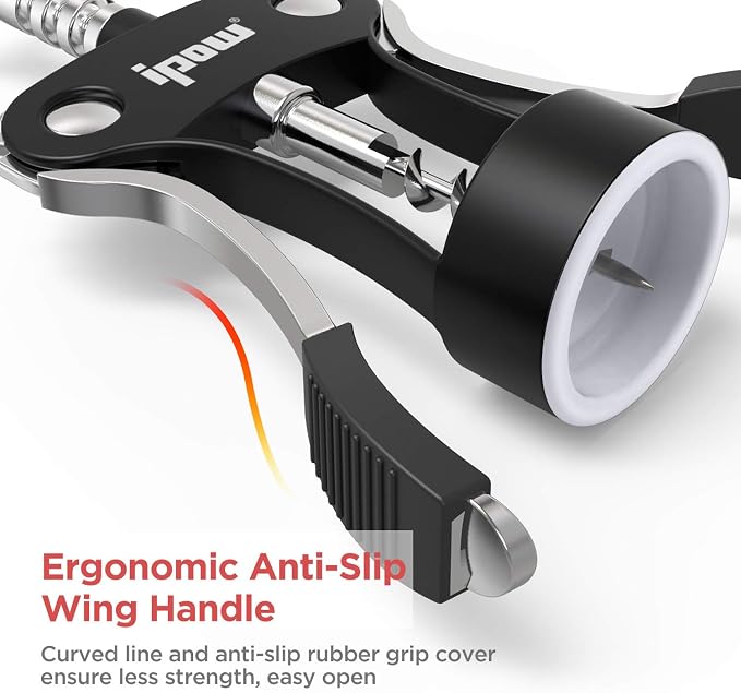 IPOW Wine Opener, Zinc Alloy Wine Bottle Opener, Wing Corkscrew Heavy Duty - Image 5