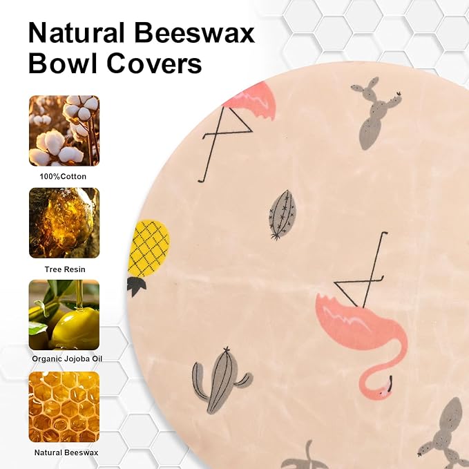 Reusable Bowl Covers for Bread Proofing（2 Large）- Cotton Beeswax Bowl Covers - Image 4