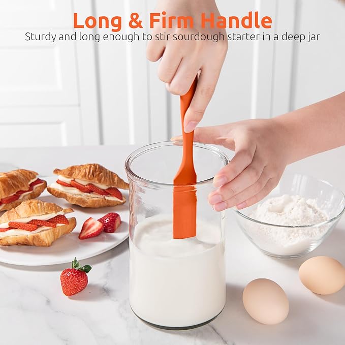 U-Taste Skinny Silicone Jar Spatula: 600ºF Heat-Resistant Food-Grade 10in Long - Image 3