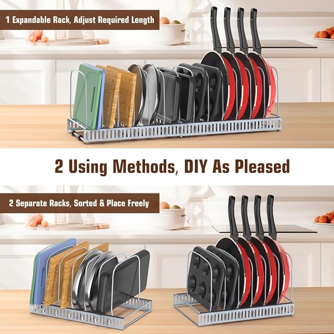 Housolution Cutting Board Organizer Rack, Expandable Baking Tray and Cookie - Image 4
