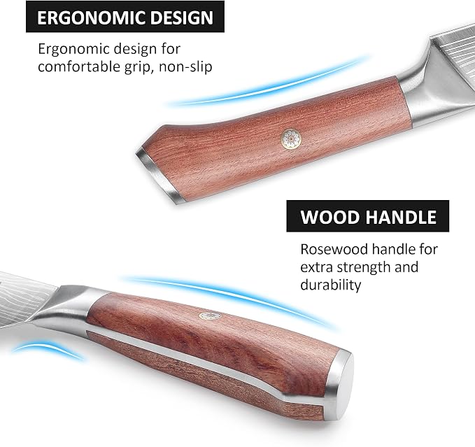 YOTSUBA Japanese Carving Knife and Fork Set, Razor-Sharp German Stainless Steel - Image 3