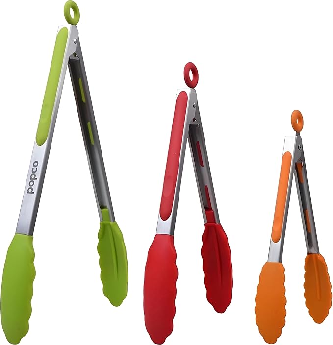 Popco 3 Piece Kitchen Tongs Set 7, 12 Inch by POPCO