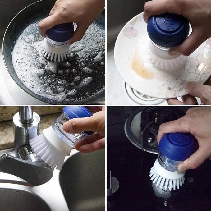 CELOX Soap Dispensing Brush for Cleaning Pots, Pans and Sinks Scrub Brush - Image 5