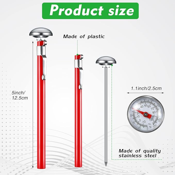 Xuhal 6 Pcs Stainless Steel Kitchen Thermometer - Image 2