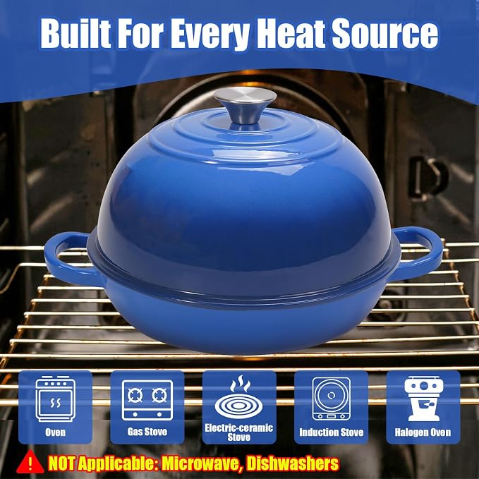 6QT Enameled Cast Iron Dutch Oven - Image 5