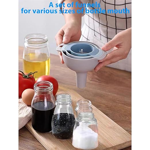 Set of 4 Funnels for Filling Bottles, BPA-Free Food Grade Kitchen Funnels - Image 5