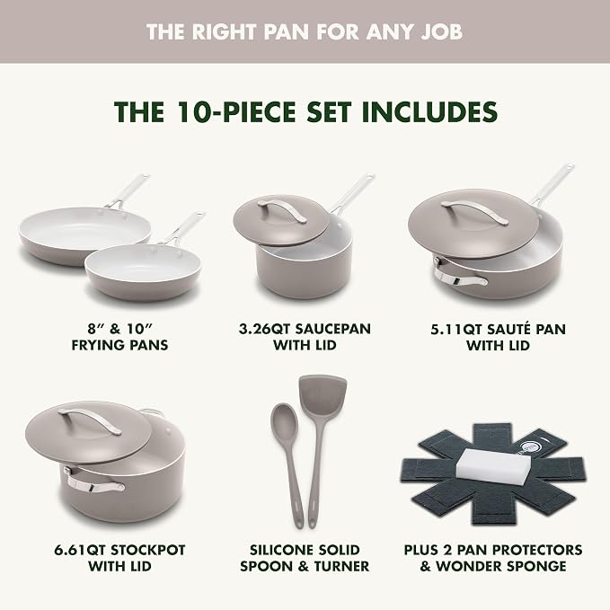 GreenPan Nova 10-Piece Cookware Pots & Pans Set, Oprah’s Favorite Things 2024 - Image 4