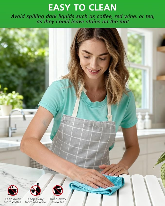 White Stone Drying Mat for Kitchen Counter, Diatomaceous Dish Drying Mat 16x24 - Image 4