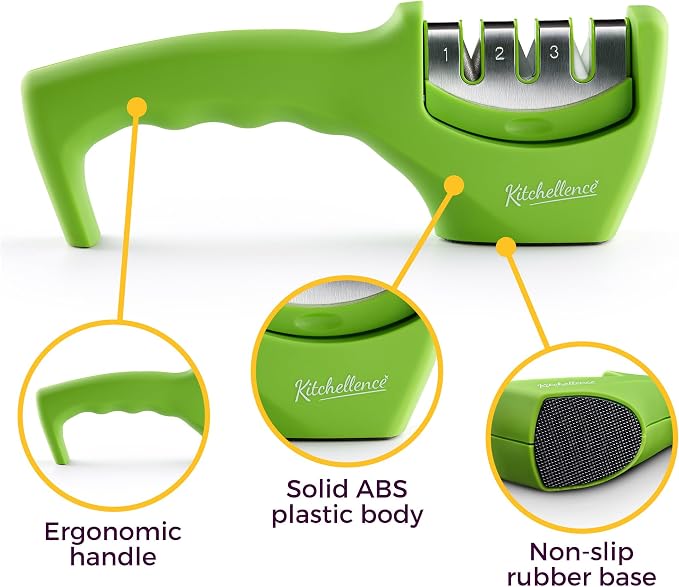 4-in-1 Kitchen Knife Accessories: 3-Stage Knife Sharpener Helps Repair - Image 3