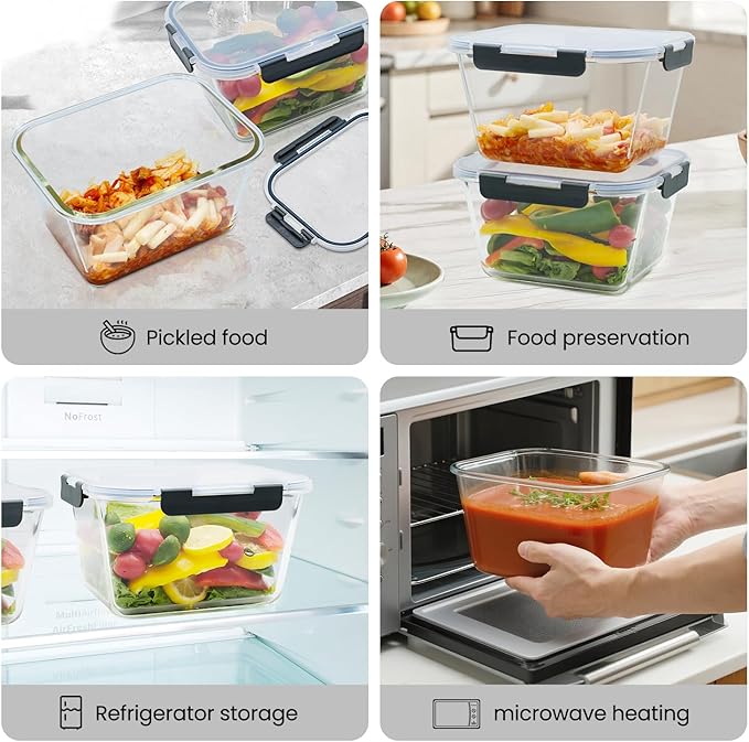 2 Pack Large Glass Storage Containers - Image 7
