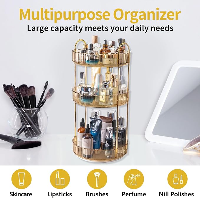 Asayuee 360 Rotating Makeup Organizer - Image 6