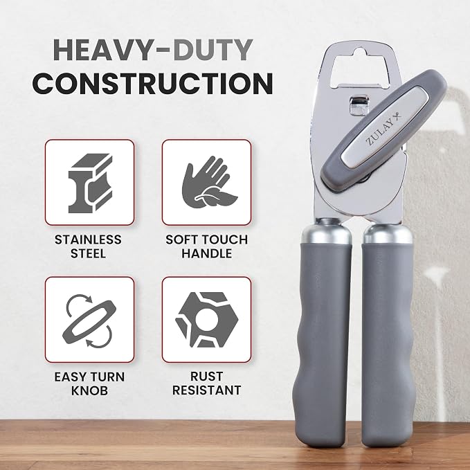 Zulay Kitchen Heavy Duty Stainless Steel Can Opener Manual - Image 3
