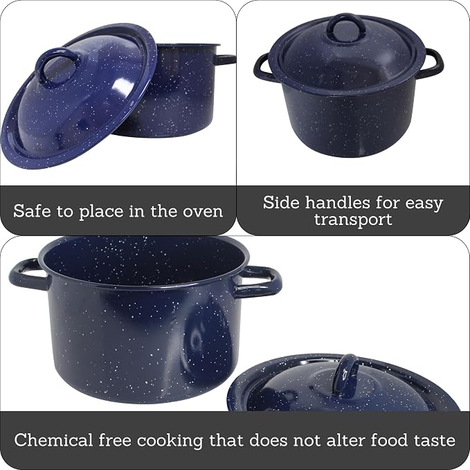 IMUSA USA C20666-1062810W Speckled Enamel Stock Pot - Image 2