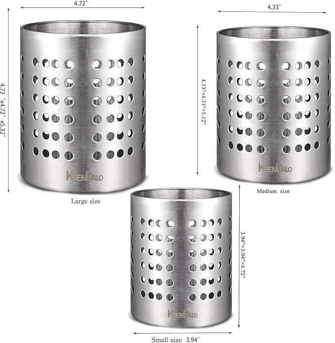 KSENDALO Metal Utensil Holder Set, Small SUS304 Steel Utensil Holder Flatware - Image 7