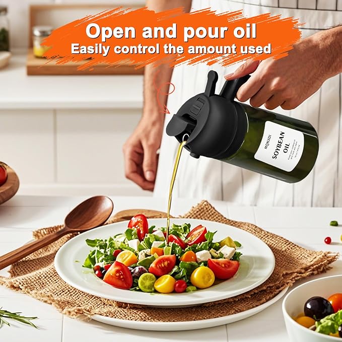 mqnxoi 2 in 1 Glass Oil Sprayer & Dispenser, 16oz/470ml Olive Cooking, Air Fryer - Image 7